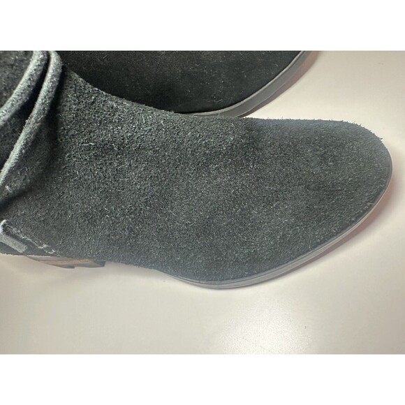 Sorel Farah Black Suede Leather Ankle Boots Tie Tassel Booties Women SIZE‎ 6 - Picture 5 of 10